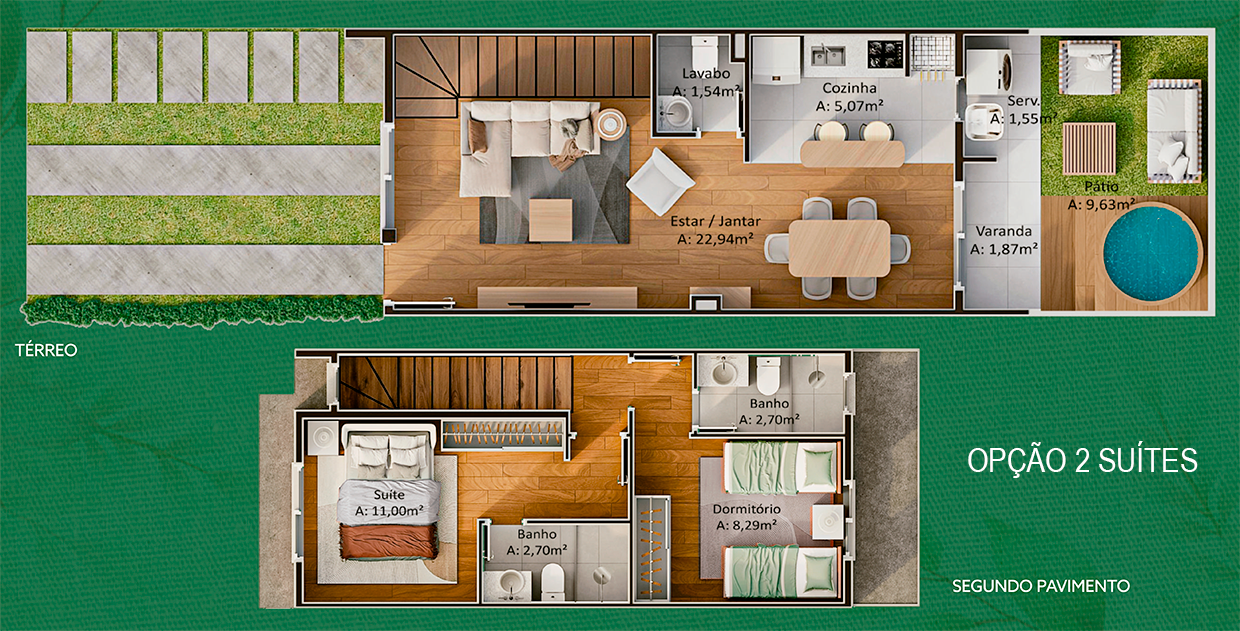 CASA OPÇÃO 2 SUÍTES